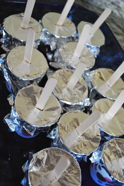 dixie cup popsicles covered in foil 