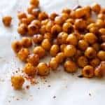 roasted crispy chickpeas on parchment