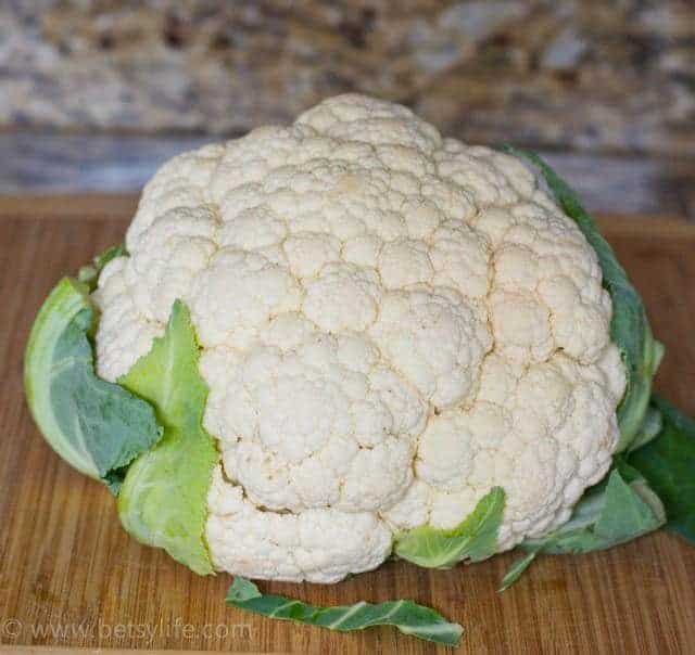 whole head of raw cauliflower