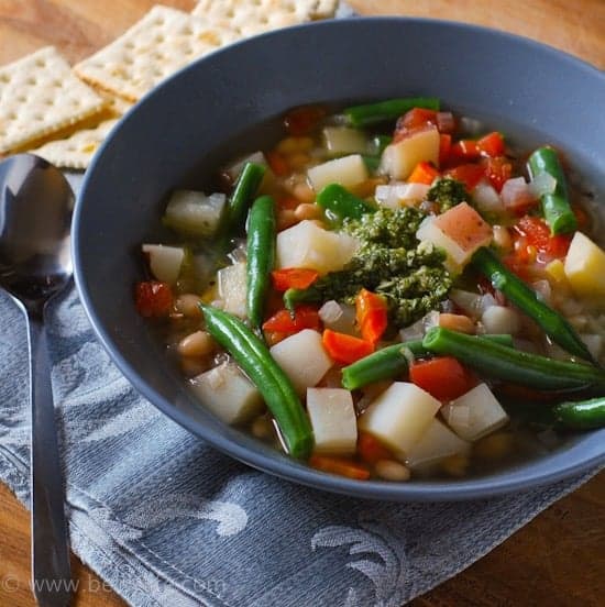 Fall Vegetable Stew with Mint Pesto | Betsylife.com 
