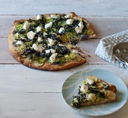 Brussels Sprout and Potato Pizza | Betsylife.com 