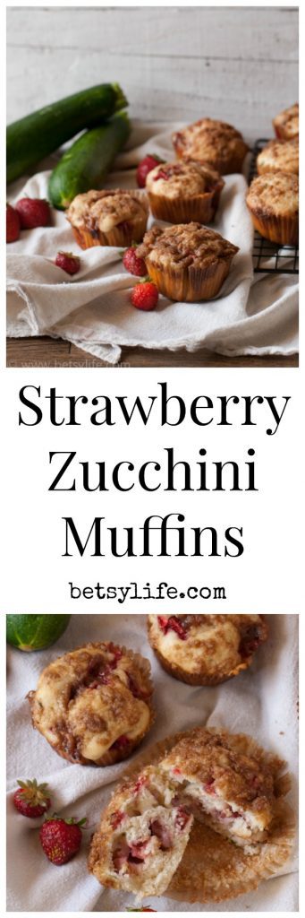 Strawberry Zucchini Muffins | Betsylife.com 
