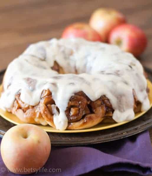 Apple Cider Cinnamon Roll Bundt Cake | Betsyilfe.com 