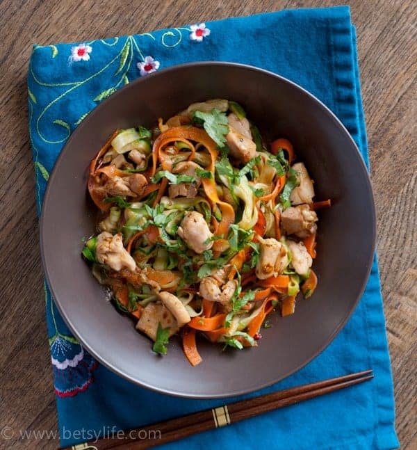Chicken and Vegetable Noodle Stir Fry 