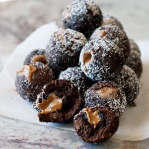 Chocolate Cookie Butter Filled Donut Holes
