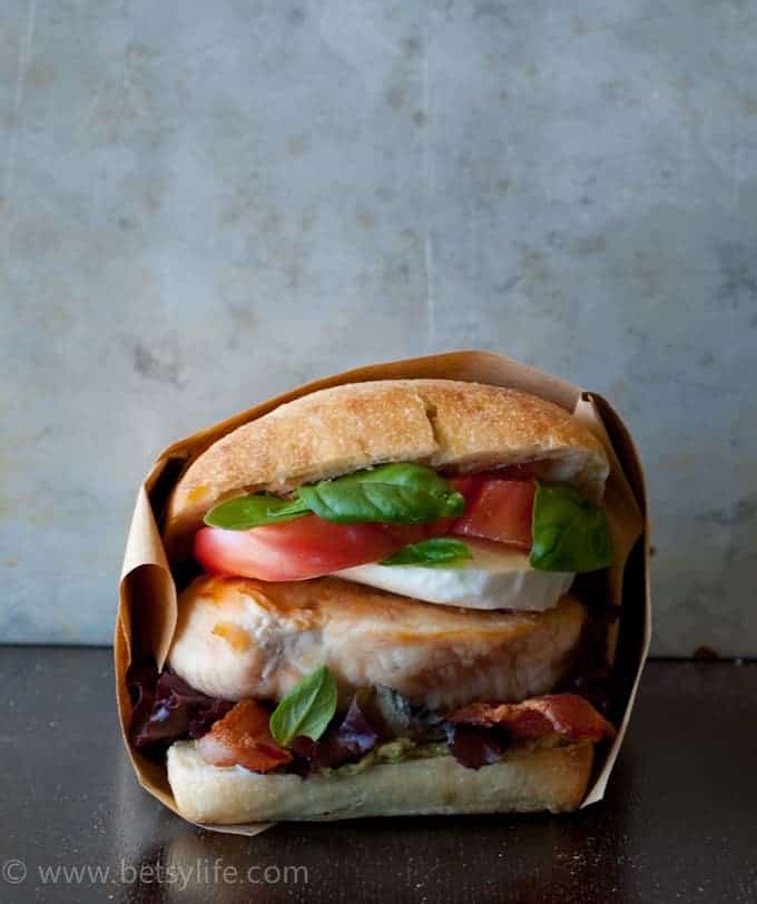 Chicken Caprese BLT Sandwich 