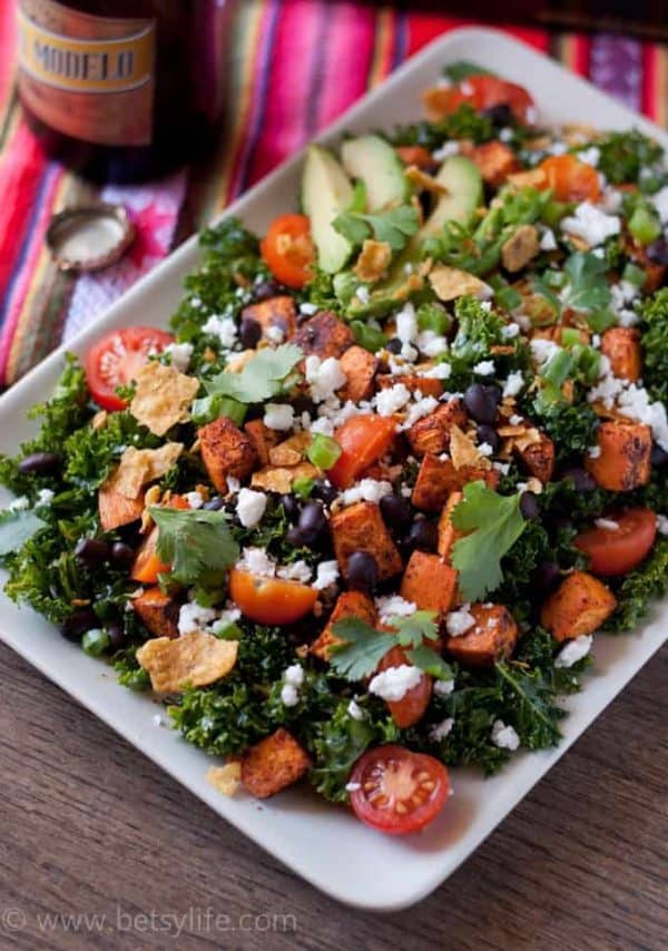 Healthy Taco Salad with Kale {Vegetarian} Betsylife
