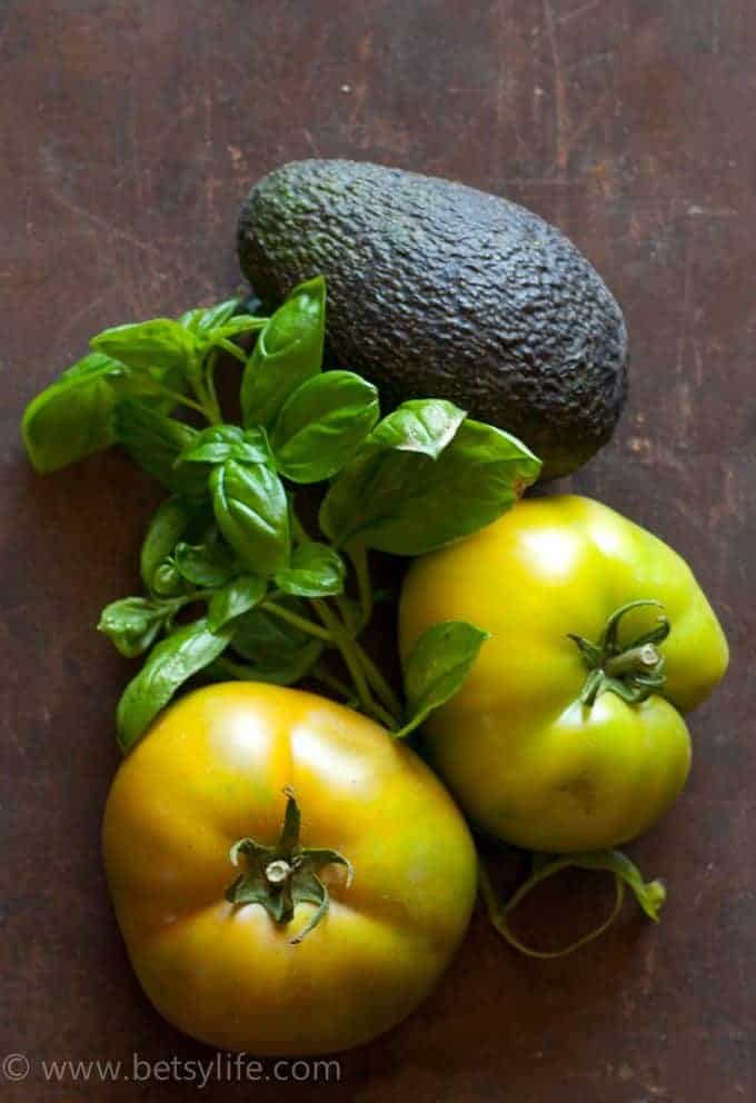 Green Tomato Caprese Salad