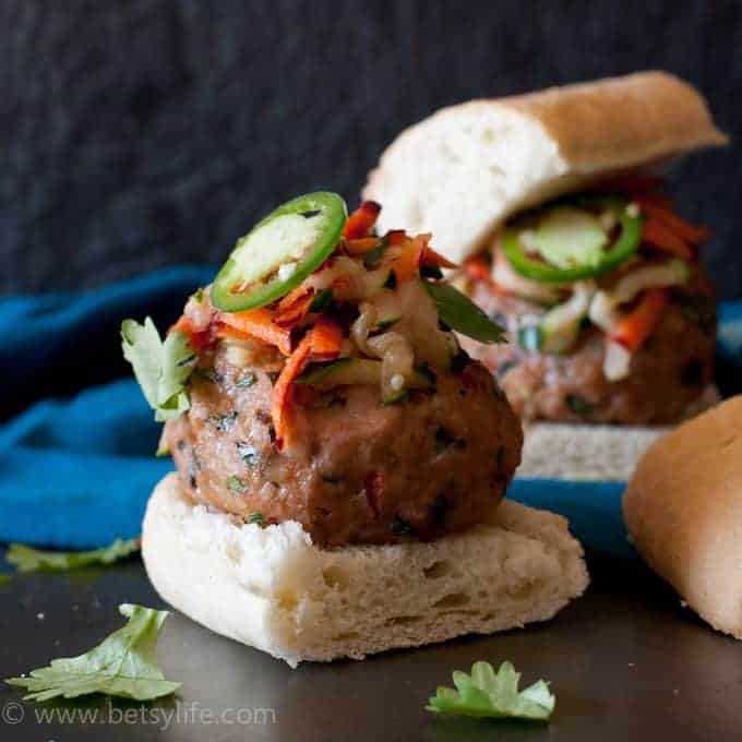 Turkey Banh Mi Meatball Sliders Betsylife