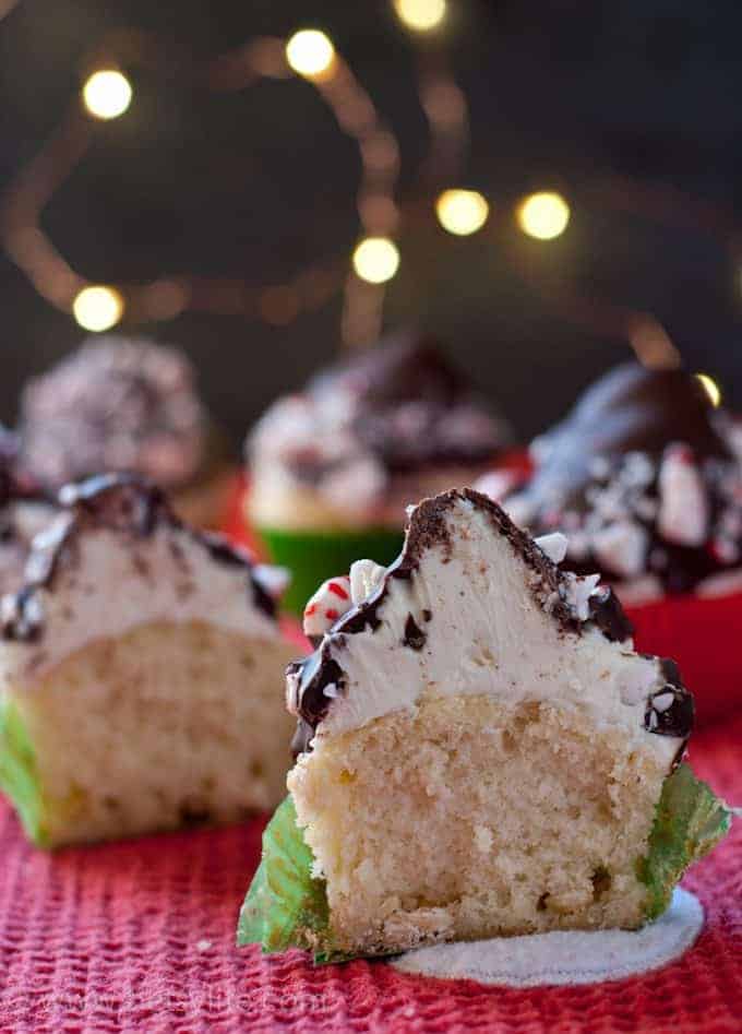 White Chocolate Peppermint Hi-Hat Cupcakes 