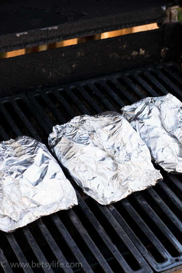 grill packets on a grill