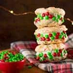 Holiday Funfetti Cake Batter Cookie Ice Cream Sandwiches
