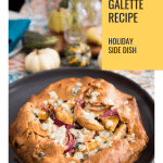 savory apple galette with butternut squash, red onion and blue cheese